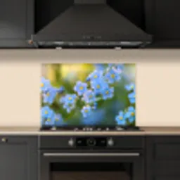 Bloemetjes - Blauw - Vergeet mij nietjes keuken achterwand spatscherm klein -sfeer1