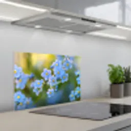 Bloemetjes - Blauw - Vergeet mij nietjes keuken achterwand spatscherm klein -3d_schuin
