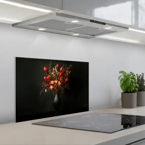Bloemen - Takken - Boeket keuken achterwand spatscherm klein -3d_schuin