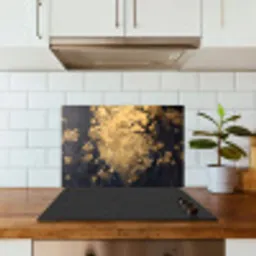 Bloemen - Takken - Goud - Sierlijk keuken achterwand spatscherm klein -sfeer2