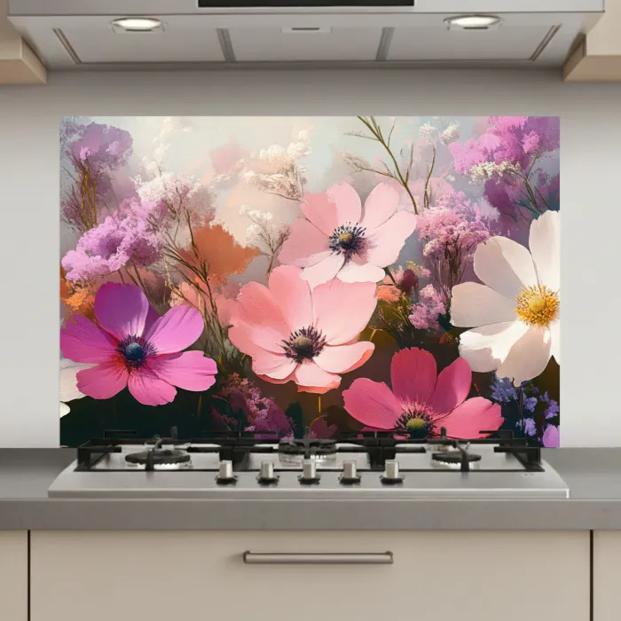 Bloemen - Kleurrijk - Bloei keuken achterwand spatscherm klein -3d_website