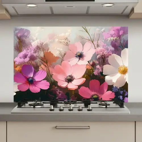 Bloemen - Kleurrijk - Bloei keuken achterwand spatscherm klein -3d_website