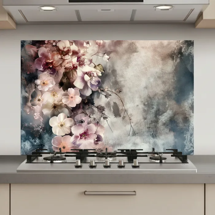 Bloemen - Beton - Grijs - Flora keuken achterwand spatscherm klein -3d_website