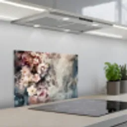 Bloemen - Beton - Grijs - Flora keuken achterwand spatscherm klein -3d_schuin
