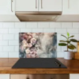 Bloemen - Beton - Grijs - Flora keuken achterwand spatscherm klein -sfeer2