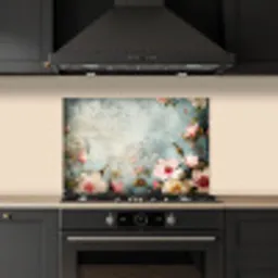Bloemen - Beton - Grijs - Natuur keuken achterwand spatscherm klein -sfeer1