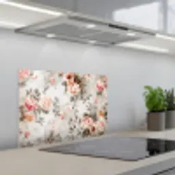 Bloemen - Beton - Planten - Roze keuken achterwand spatscherm klein -3d_schuin