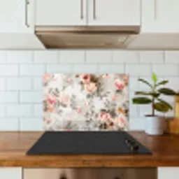 Bloemen - Beton - Planten - Roze keuken achterwand spatscherm klein -sfeer2