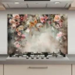 Bloemen - Beton - Rozen - Grijs keuken achterwand spatscherm klein -3d_website