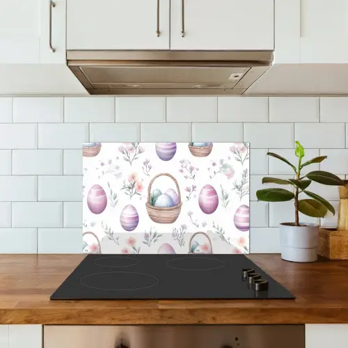 Bloemen - Paaseieren - Patroon keuken achterwand spatscherm klein -sfeer2