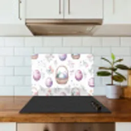Bloemen - Paaseieren - Patroon keuken achterwand spatscherm klein -sfeer2
