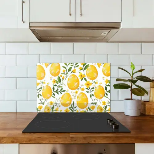 Bloemen - Paaseieren - Geel keuken achterwand spatscherm klein -sfeer2