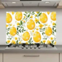 Bloemen - Paaseieren - Geel keuken achterwand spatscherm klein -3d_website