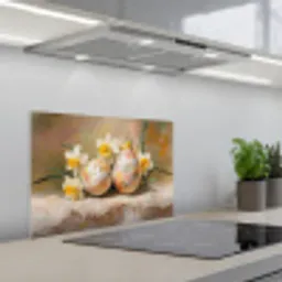 Bloemen - Eieren - Geschilderd keuken achterwand spatscherm klein -3d_schuin