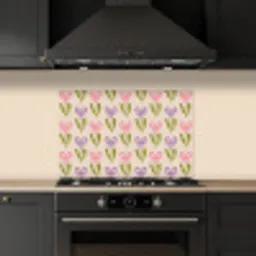 Bloemen - Hartjes - Patroon keuken achterwand spatscherm klein 900 -sfeer1