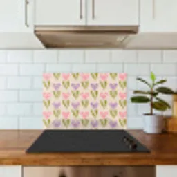 Bloemen - Hartjes - Patroon keuken achterwand spatscherm klein 900 -sfeer2