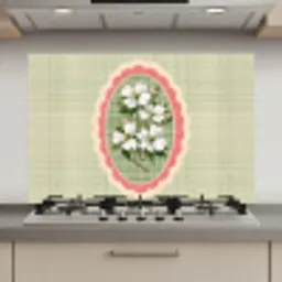 Bloemen - Illustratie - Geruit - Groen keuken achterwand spatscherm klein -3d_website