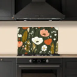 Bloemen - Illustratie - Groen keuken achterwand spatscherm klein -sfeer1