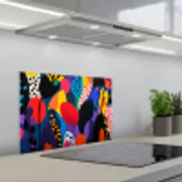 Bloemen - Bladeren - Abstract - Rood keuken achterwand spatscherm klein -3d_schuin