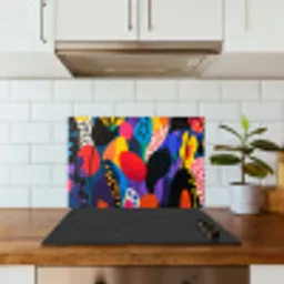Bloemen - Bladeren - Abstract - Rood keuken achterwand spatscherm klein -sfeer2