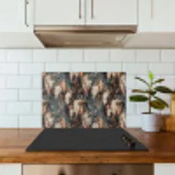 Bloemen - Bladeren - Donker - Patroon keuken achterwand spatscherm klein 900 -sfeer2