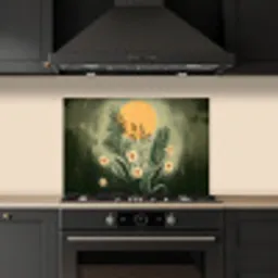 Bloemen - Bladeren - Zon - Groen keuken achterwand spatscherm klein -sfeer1