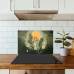 Bloemen - Bladeren - Zon - Groen keuken achterwand spatscherm klein -sfeer2