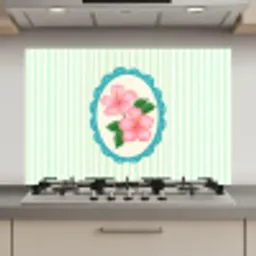 Bloemen - Ovaal - Strepen - Groen keuken achterwand spatscherm klein -3d_website
