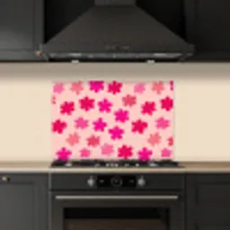 Bloemen - Patroon - Roze keuken achterwand spatscherm klein -sfeer1