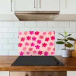 Bloemen - Patroon - Roze keuken achterwand spatscherm klein -sfeer2