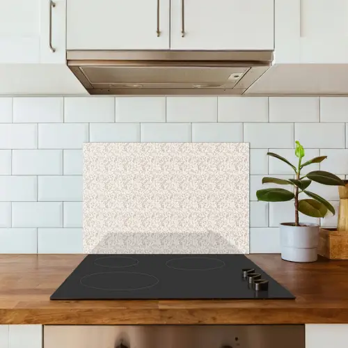 Bloemen - Patroon - Taupe keuken achterwand spatscherm klein 900 -sfeer2