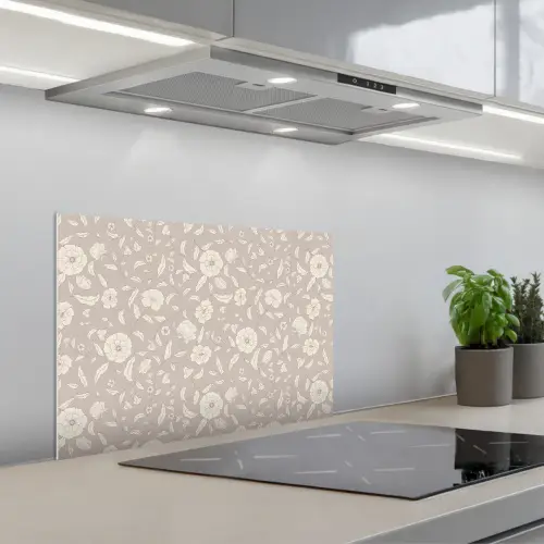 Bloemen - Blaadjes - Patroon keuken achterwand spatscherm klein 900 -3d_schuin