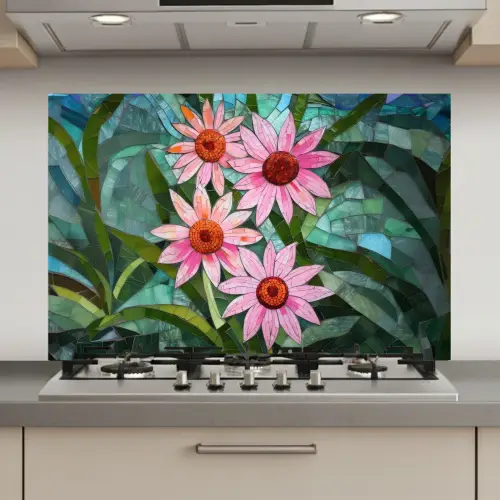 Bloemen - Roze - Glasmozaïek keuken achterwand spatscherm klein -3d_website