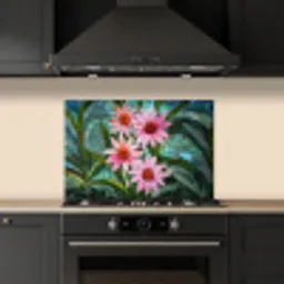 Bloemen - Roze - Glasmozaïek keuken achterwand spatscherm klein -sfeer1