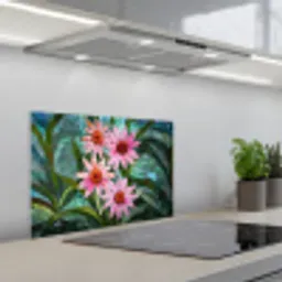 Bloemen - Roze - Glasmozaïek keuken achterwand spatscherm klein -3d_schuin