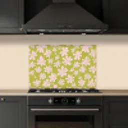 Bloemen - Roze - Getekend - Patroon keuken achterwand spatscherm klein -sfeer1