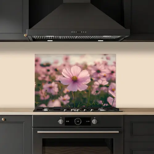 Bloemen - Paars - Wazig keuken achterwand spatscherm klein -sfeer1