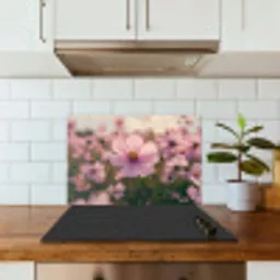 Bloemen - Paars - Wazig keuken achterwand spatscherm klein -sfeer2