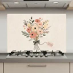 Bloemen - Quote - Beige - Lint keuken achterwand spatscherm klein -3d_website