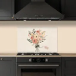 Bloemen - Quote - Beige - Lint keuken achterwand spatscherm klein -sfeer1