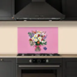 Bloemen - Quote - Kaartje - Kleurrijk keuken achterwand spatscherm klein -sfeer1