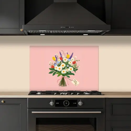 Bloemen - Lint - Kaartje keuken achterwand spatscherm klein -sfeer1