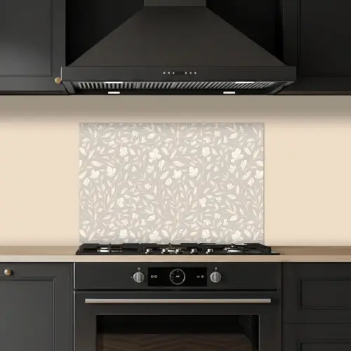 Bloemen - Steel - Blaadjes keuken achterwand spatscherm klein 900 -sfeer1