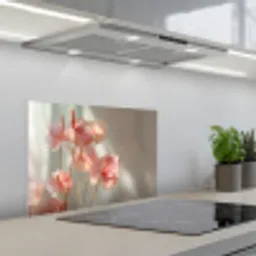 Bloemen - Stelen - Roze - Schaduw keuken achterwand spatscherm klein -3d_schuin