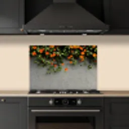 Bloemen - Muur - Oranje keuken achterwand spatscherm klein -sfeer1