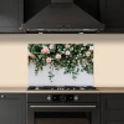 Bloemen - Muur - Rozen - Groen keuken achterwand spatscherm klein -sfeer1