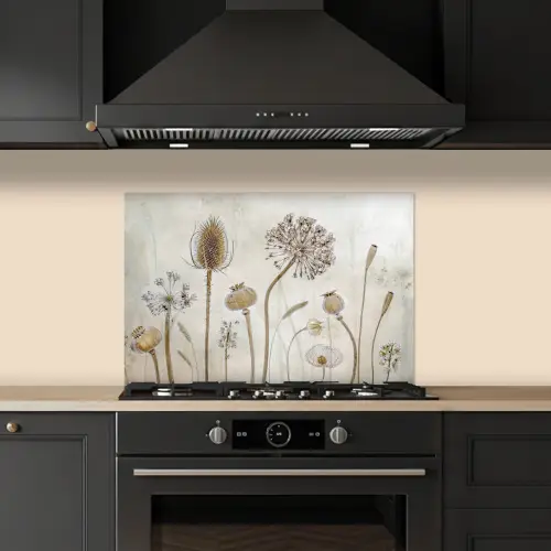 Bloemen - Waterverf - Stilleven - Bruin - Vintage keuken achterwand spatscherm klein -sfeer1