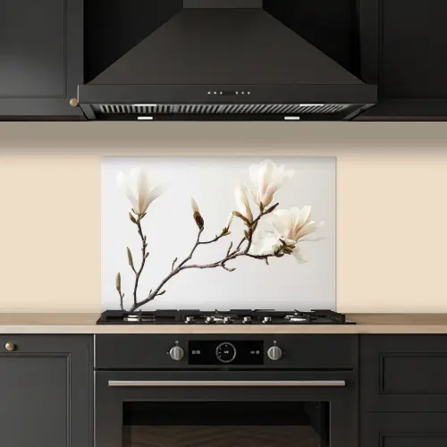 Bloemen - Wit - Natuur - Magnolia keuken achterwand spatscherm klein -sfeer1