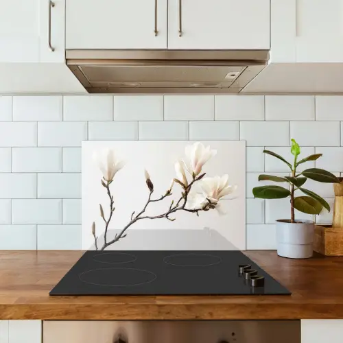 Bloemen - Wit - Natuur - Magnolia keuken achterwand spatscherm klein -sfeer2