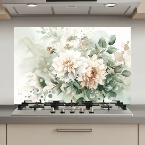 Bloemen - Wit - Planten - Dahlia's keuken achterwand spatscherm klein -3d_website